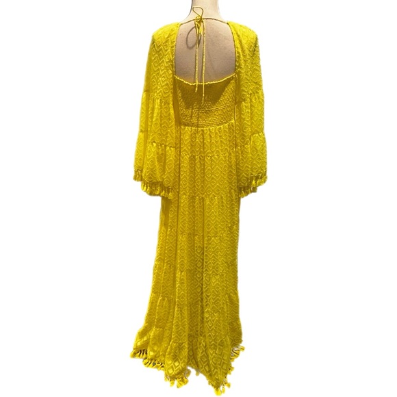 Alice + Olivia Alexandria Long Sleeve Tassel Trim Maxi Dress - Picture 5 of 6